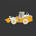 Orange Utility Loader Vehicle With Front Bucket White Wheels And Heavy Duty Cab Structure