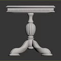 Elegant White Classic Table With Carved Legs And Two Piece Smooth Top
