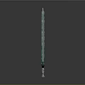 3D Green Glowing Sword Model With Transparent Blade And Decorative Hilt