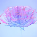 Transparent Pink And Blue Gradient Rose With Light Blue Background 3d model