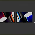 Sleek Modern Laptops With Colorful Screens And Wireless Mouse On Reflective Surface