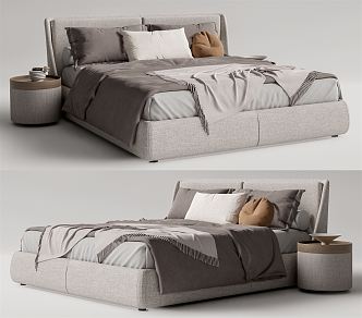 Modern Meridiani double bed 3d model