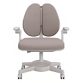 Ergonomic Gray Office Desk And Chair Combination With Adjustable Armrests And Casters