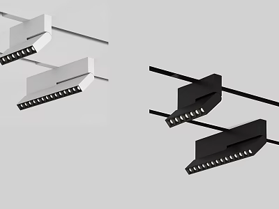 Modern Track Lighting Fixtures In White And Black For Interior Design 3d model