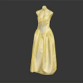 White Sleeveless Long Dress with Pleated Design Displayed on Mannequin Against Dark Background