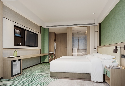 New Chinese Hotel Rooms 3d model