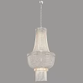 Modern Elegant Crystal Mesh Chandelier With Layered Design And Silver Metal Base