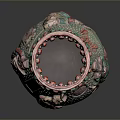 Colorful Traditional Ceramic Sculpture Vase With Intricate Carvings Figures Fortune Motifs And Beads