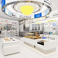 Modern Dessert Shop With Fresh Milk Baked Goods Display Cases Open Layout And Bright Lighting