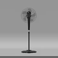 Black Modern Pedestal Cooling Fan With Stable Base And Metal Grille Design