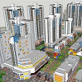 Modern High Rise Urban Complex With Commercial And Residential Buildings