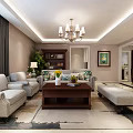 Modern TV Stand in Living Room with TV Decorations and Side Cabinet
