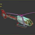 Red And White Ambulance Helicopter With Medical Logo And Rotors For Emergency Transport
