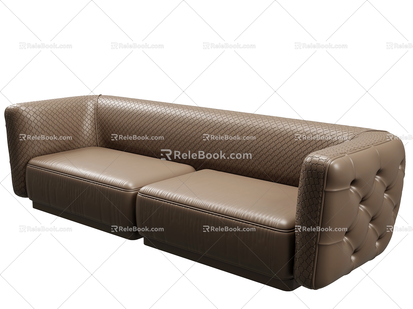 modern double sofa sofa 3d model