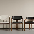 Modern Single Chairs With Wooden Frame And Various Color Upholstery In Minimalist Setting