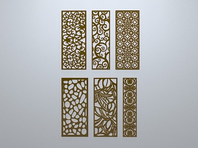 Chinese-style window grilles line silhouette pane window sill border engraved window edge strip construction model