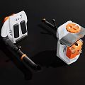 Heavy Duty Industrial Hand Tool With Orange White Housing And Black Handle