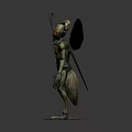 Fantasy Insectoid Creature With Green Wings Red Eyes Gold Exoskeleton Antennae And Mechanical Legs