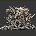 Natural Wood and Stone Raw Materials Piled Together as Construction Supplies