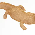 Golden Crocodile Decorative Ornament Set With Mesh Texture For Home Artistic Decoration