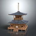 Traditional Wooden Pagoda Architecture With Multi Tiered Dark Tiled Roof And Wooden Structure