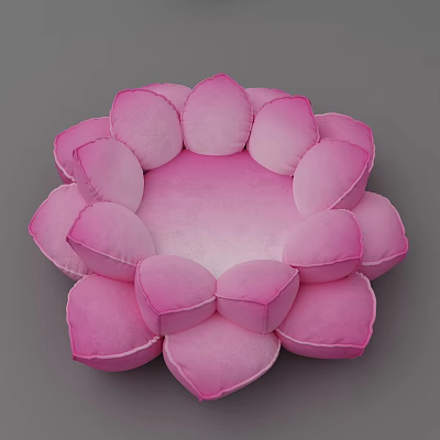 Modern Lotus Throne Lotus Cushion Fluffy Pillow Plush Toy Tatami Cushion Butt Cushion 3d model
