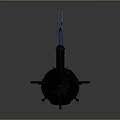 Modern Gray Military Submarine With Long Hull And Antenna Structures