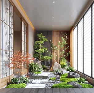 Modern Indoor Landscape Landscaping Landscape Setches Indoor Landscape Indoor Landscape Bryophytes Plant Heap 3d model