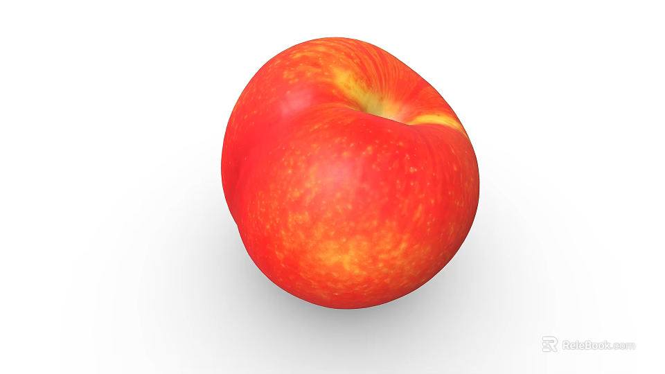 Fresh Ripe Red and Yellow Peach with Juicy Flesh as Healthy Natural Fruit Snack 3d model 