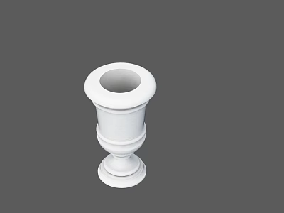 Public Facility White Decorative Pillar Planter With Stable Base And Open Top 3d model