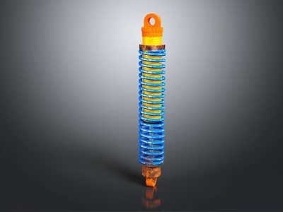 High Quality Blue And Orange Coil Spring Shock Absorber For Heavy Duty Hardware Tools 3d model