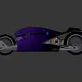 Purple Futuristic Motorcycle Sleek Modern Design With Black Seat And Large Wheels