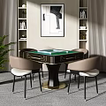 Modern Mahjong Table and Chair Mahjong Table and Chair Combination 3d model