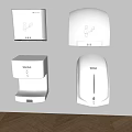 Modern White Wall Mounted Daily Electrical Appliances Set Including Hand Dryer Soap Dispenser