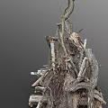 Natural Wood Pile With Stacked Branches Bark Covered Logs And Twigs