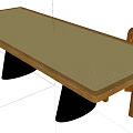 Wooden Dining Table And Chair Set With Rectangular Top And Six Seats 3d model