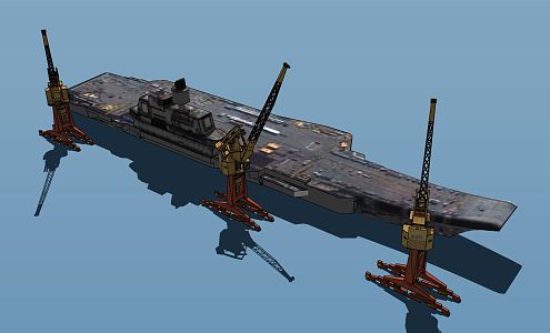 modern warship aircraft carrier 3d model