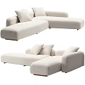 Modern Beige Sectional Sofa With Plush Cushions And Contemporary Living Room Design