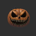 Scary Jack O Lantern With Sharp Teeth And Dark Background Design 3d model