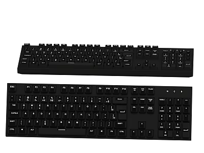 Modern Black Computer Keyboards For Desktop Use With Standard Layout 3d model