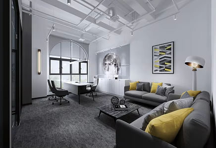 Modern Office Manager Room 3d model
