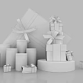 Check in Photo Spot With Light Green Gift Boxes Bow Ribbons And Flower Vases On Pedestals