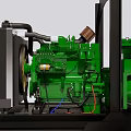 Trailer Mounted Industrial Equipment With Green Engine Radiator And Piping System