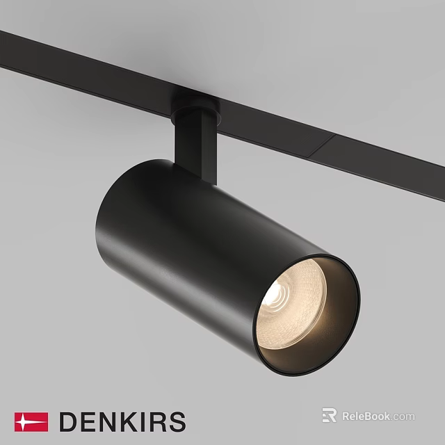 Modern Black Downlight Spotlight Track Mounted Lighting Fixture With Bright Illumination 3d model 