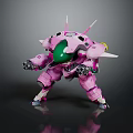 Intelligent Machine Pink Armored Mech With Green Core And Sharp Appendages