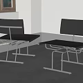 Modern Black Leisure Chairs with Sleek Metal Frame in Bright Interior Space