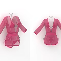 Pink Sheer Lingerie Set With Mesh Fabric And Bow Tie Details