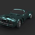 Green Classic Car With Sleek Shiny Body And Unique Front Design