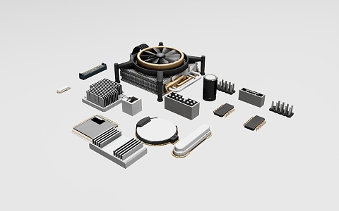 Electronic components and circuit accessories 782 3d model