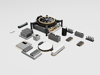 Electronic components and circuit accessories 782 3d model